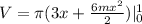 V= \pi (3x+\frac{6mx^2}{2})|_0^1