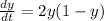 \frac{dy}{dt}=2y(1-y)