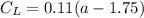 C_L = 0.11(a-1.75)