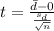 t=\frac{\bar d -0}{\frac{s_d}{\sqrt{n}}}