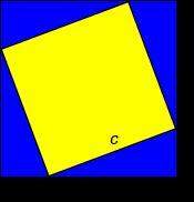 In the figure, a square is inside another bigger square. if a = 4 units and b = 3 units,