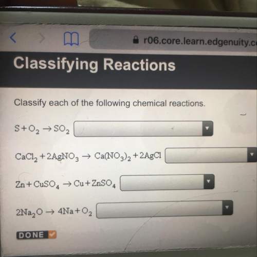 Classify each of the following chemical reactions. s+02 → soz cacl2 + 2agno3 → ca(no3)2