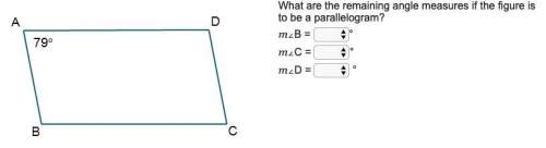 What are the remaining angle measures if the figure is to be a parallelogram?  m∠b = °