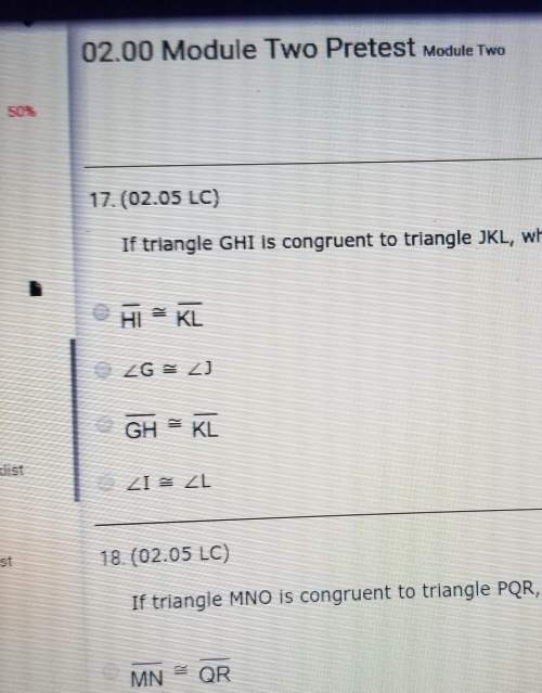 If triangle ghi is congruent to triangle jkl, weich statement is not true? (options pict