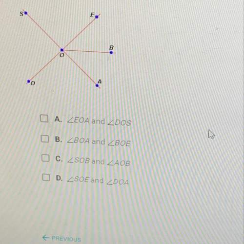 Which pairs of angles in the figure below are vertical angles?  check all that apply.