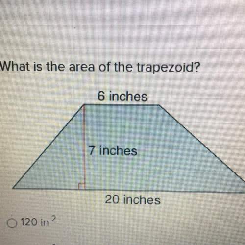 What is the area of the trapezoid  o 120in o 140in o 91in o 182in