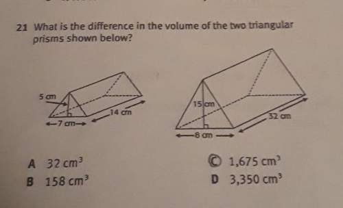 What is the difference in the volume of the two triangular prisms below? (image and answ