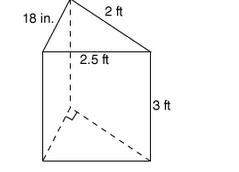 what is the volume of the triangular prism below?  v =