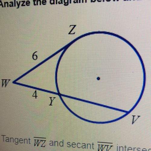 Tangent wz and secant wv intersect at point w. find the length of yv if necessary, round to the hund