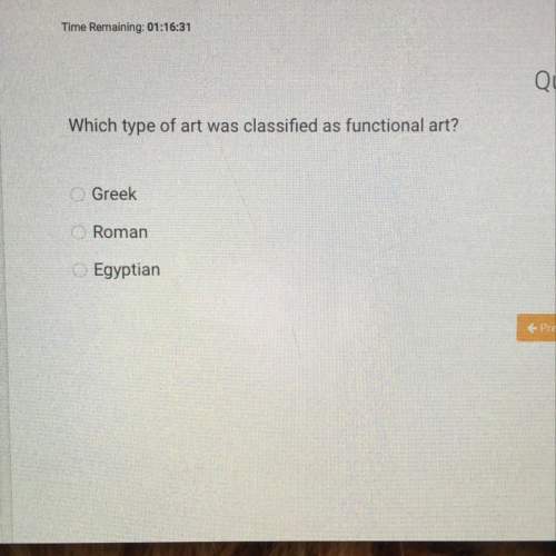 Which type of art was classified as functional art?  greek roman egyptian