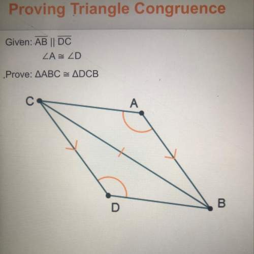 Isabelle proves that the triangles are congruent by using the parallel lines to determine a se