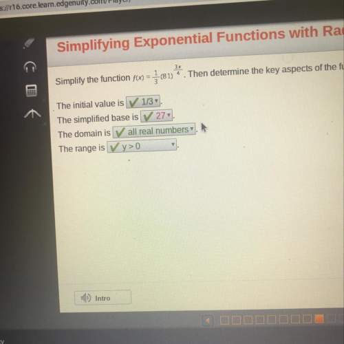 Simplify the function f(x) = 1 (81) then determine the key aspects of the function. the