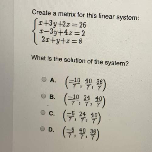 Create a matrix for this linear system, and find the solutions  (see attached image)
