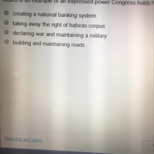 What is an example of an expressed power of congress holds