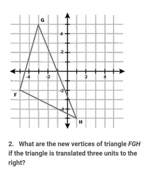 What are the new vertices of triangle&nbsp; fgh&nbsp; if the triangle is translated three units to t