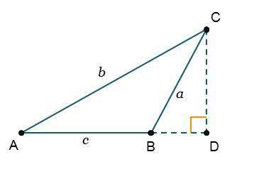 see the figure of δabc with auxiliary lines added. if c is the base of δabc, the height is s