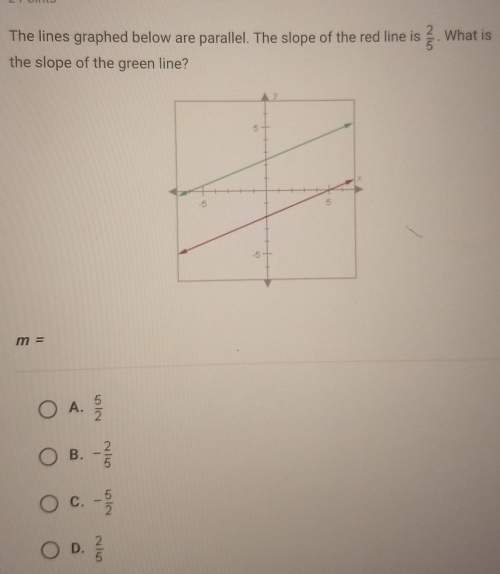 The lines graphed below are parallel. the slope of the red line is 2/5what isthe slope of the