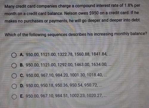 Many credit card companies charge a compound interest rate of 1.8% per month on a credit card balanc