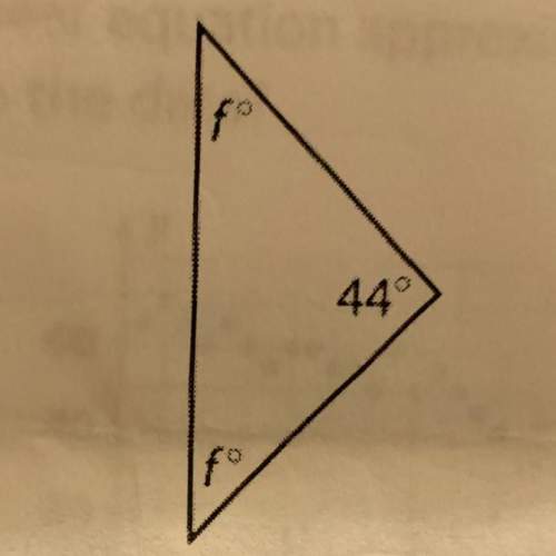 Find the angle measures in the isosceles triangle.  possible answers:  a) f = 18°&lt;
