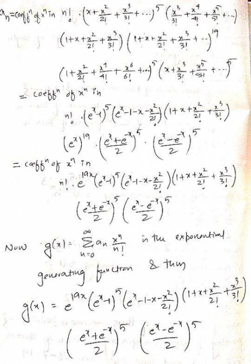 Find the exponential generating function for the number of alphanumeric strings of length n n formed