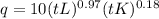 q=10(tL)^{0.97}(tK)^{0.18}