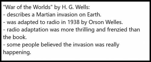 Excerpt 1, from H. G. Wells's novel The War of the Worlds: I think everyone expected to see a man em