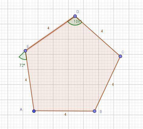 Draw a regular pentagon so that it has a perimeter of 20 cm. Use the Regular Polygon Area Conjecture