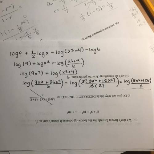 Which expression is equivalent to [log 9 + 1/2 log x + log (x ^ 3 + 4)] - log 6