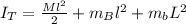 I_T = \frac{Ml^2}{2} + m_B l^2 + m_b L^2