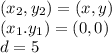 (x_2,y_2) = (x,y)\\(x_1.y_1) = (0,0)\\d = 5