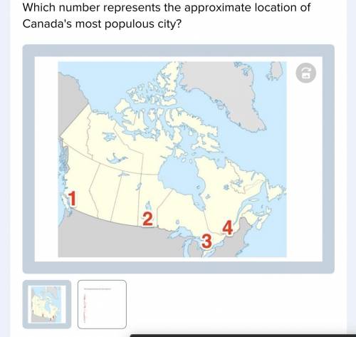 Which number represents the approximate location of Montreal, Canada?