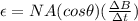 \epsilon = NA(cos\theta) (\frac{\Delta B}{\Delta t})