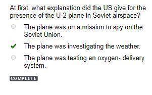 At first, what explanation did the US give for the presence of the U-2 plane in Soviet airspace? The