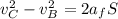 v_C^2 - v_B^2 = 2a_fS