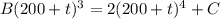 B(200+t)^3=2(200+t)^4+C