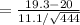 = \frac{19.3-20}{11.1/\sqrt{444}}