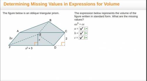 The expression below represents the volume of the figure written in standard form what are the missi