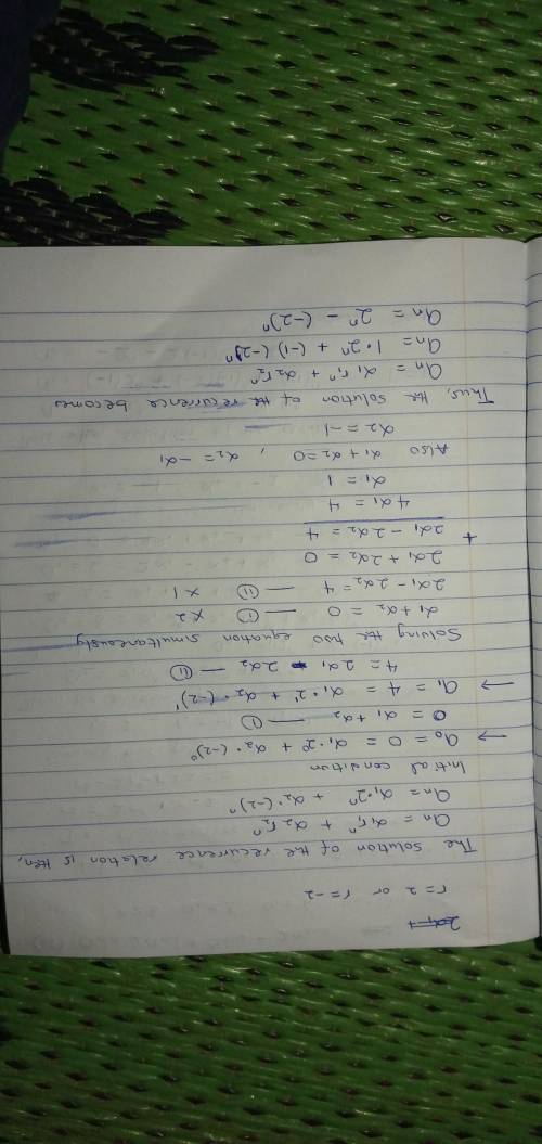 5. Solve these recurrence relations together with the initial conditions given: a) aann = 5aann−1 −