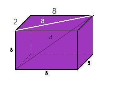 What is the length of the diagonal, ddd, of the rectangular prism shown below? Round your answer to