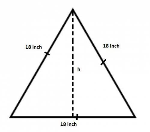 What is the height of the triangular base of the pyramid? 9 √ 2 in. 9 √ 3 in. 18 √ 2 in. 18 √ 3 in.
