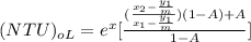 (NTU)_{oL} = e^x [\frac{(\frac{x_2-\frac{y_1}{m} }{x_1-\frac{y_1}{m} })(1-A)+A }{1-A} ]