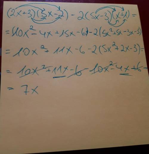 Expand (2x+3) (5x-2)-2(5x-3)(x+1)