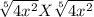 \sqrt[5]{4x^2} X \sqrt[5]{4x^2}