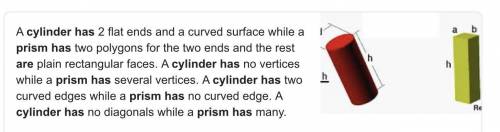 What do a prism and cylinder have in common? What makes them different?