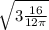 \sqrt{3\frac{16}{12\pi } }