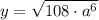 y = \sqrt{108\cdot a^{6}}