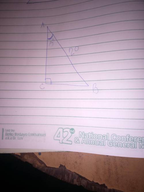 Triangle A B C is shown. Angle A C B is a right angle. The length of the hypotenuse is 20. What addi