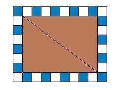 Todd wants to paint a design on the wood along the diagonal shown. If each tile is 15 centimeters on