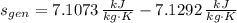 s_{gen} = 7.1073\,\frac{kJ}{kg\cdot K} - 7.1292\,\frac {kJ}{kg\cdot K}