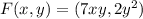 F(x,y) = (7xy,2y^2)